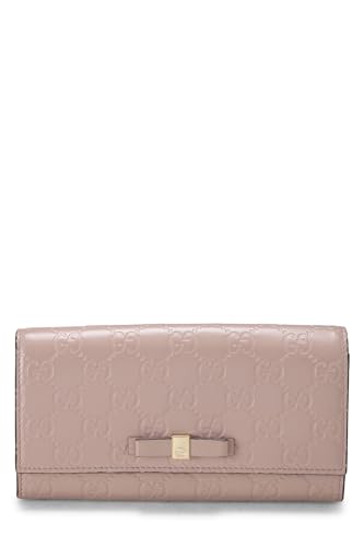 Pre-Loved Pink Guccissima Bow Continental Wallet, Pink