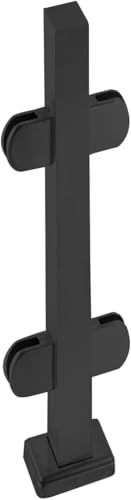 Poteau de garde-corps en verre noir carré inox de 105 cm pour balcon