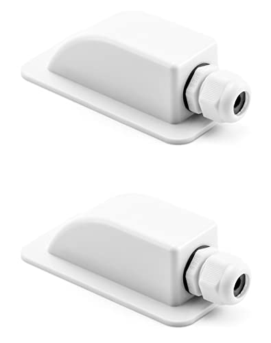 QWORK 2 Stück Dachdurchführung IP68 Wasserdicht ABS Solar 1 Fach Kabeldurchführung für Solarsatellit Klimaanlage Wohnmobil Wohnwagen Boot