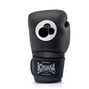 Guantes de boxeo de piel sintética The Black Mate de 14 Oz para sparring