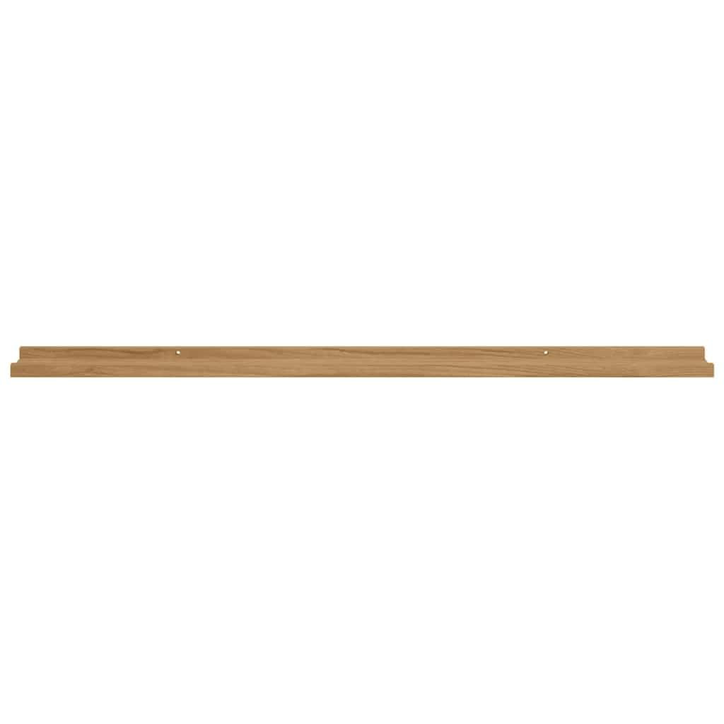 Zestaw regałów ściennych, kolor brązowy, 115 x 9 x 3 cm, 4 sztuki wiszących regałów z materiału drewnopochodnego do salonu, sypialni, biura, trwałe, modułowy montaż ścienny