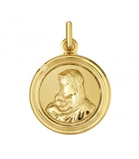 Médaille Vierge Marie et l'Enfant or jaune Argyor bijou religieux traditionnel