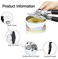 Can Opener Manual Can Opener Smooth Edge 1Anberi Can Openers for Seniors with Arthritis Stainless Steel Sharp Blade Bottle Opener, Easy Turn, Ergonomic Designed Handle, Cool Kitchen Gadgets