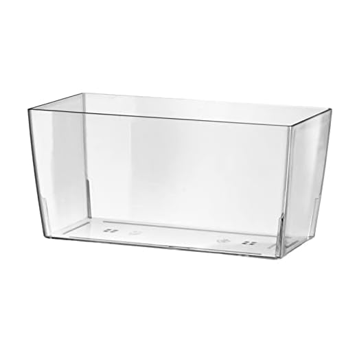 ECOMACETAS FLOWERPOT STORE Maceta Rectangular Transparente de plastico, Jardinera, macetero, 30cm (1, 30 cm)
