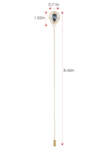 Image of Alilang Antique Vintage Hat Pin Classic Long Handle Geometric Hatpin Stick Lapel Pins for Women, Men, Pack of 2 /3