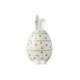 Villeroy & Boch – Easter Delight boîte ronde en forme d’œuf, porcelaine Premium, trois pièces, motifs de Pâques rétro, détails dorés, boîte de rangement décorative pour bonbons et petits en cas