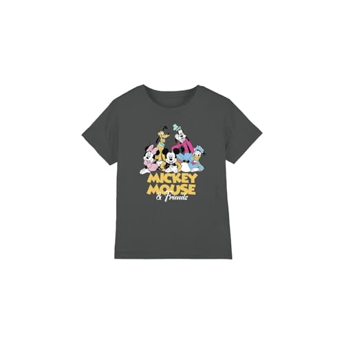 Mickey Mouse Boys Friends Unisex Kids T-Shirt, Charcoal, 12-13 Years UK