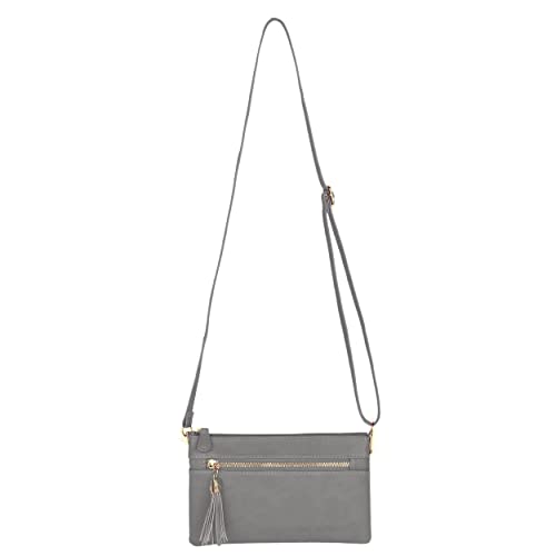 Image of Solene Women's Lightweight Multi Compartment Wristlet Clutch Wallet Crossbody Bag