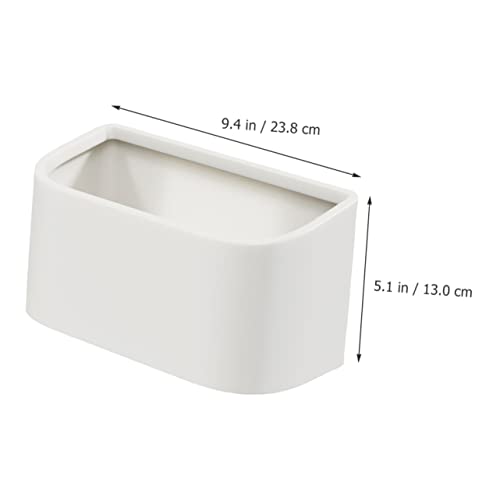 Basurero rectangular compacto blanco para montaje en pared miniatura 7