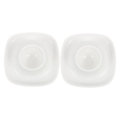 Alipis Elegant Egg Cups Ceramic Egg Plate Holders 2 Pack Heat Resistant Dishwasher Safe for Home Restaurant