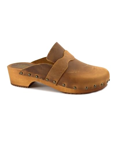 Sabot femme cuir Giada 8408 marron élégant bout fermé 37
