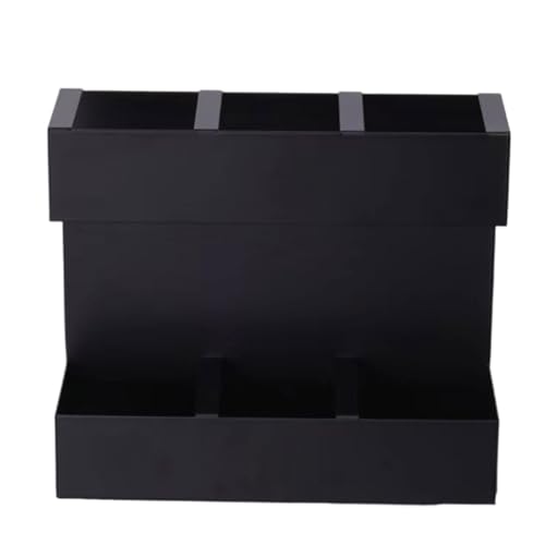 HLBEST Organizador de utensilios de paja de 3 compartimentos con respaldo adhesivo y agujeros de drenaje para armarios de cocina y encimeras