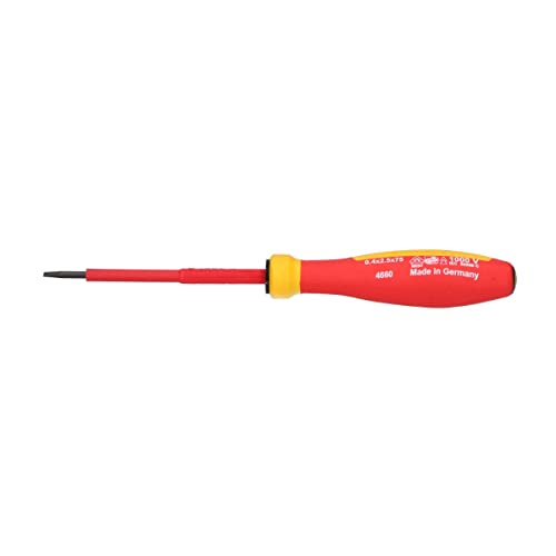 Stahlwille 46603025 Vde Electricians Screwdriver Drall+, Vde Insulated Up To 1000 Volts, Made Of Chrome Alloy Steel W/Blade Gunmetal Finish, Size 0.4Mm X 2.5Mm, Blade Length 75Mm #TOP3
