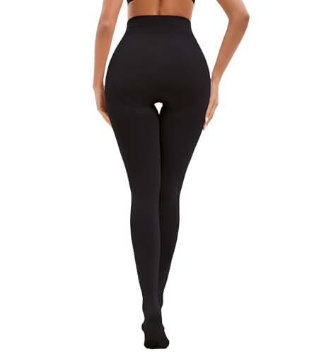 Image of Women's Opaque High Waist Basic Tight Pantyhose Soft Solid Color Control Top Tights
