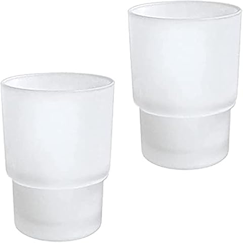 RHNTGD Zahnbürstenbecher, 2 x Glas-Zahnputzbecher Cover