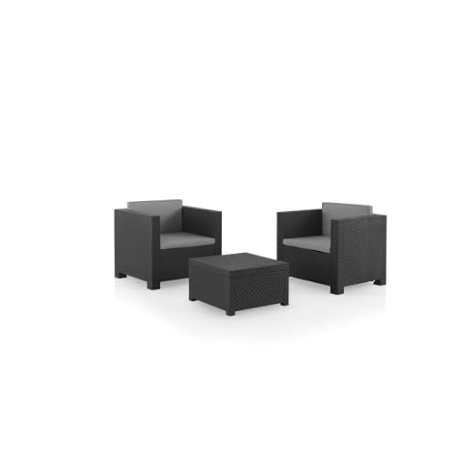 Conjunto de jardín "diva" tete a tete color grafito