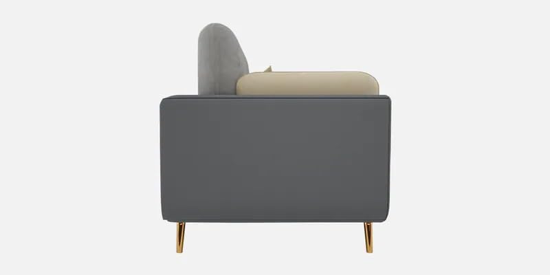 Image of Polyester Velvet Contemperory Sofa Set with Cushion Chaise Lounge, Sectional Sofa Perfect for Your Living Room,Guests Room & Office. (Grey & Beige, 2 Seater)