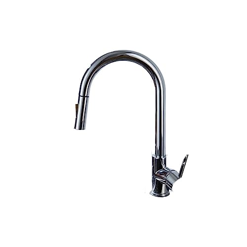 Robinet de cuisine mitigeur d'évier monotrou chromé avec bec extractible
