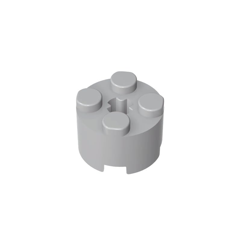 Gobricks 6143 Round Brick Brick Round 2x2 with Axle Hole 50 Pieces GDS-607 Compatible with Lego Building Blocks Color:Light Bluish Gray — image 1