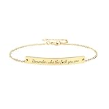 Remember Who The F You Are Bracelet - Remember Who You Are Chain, Motivational Bangle Stainless Steel Engraved Words, Inspirational Chain Jewelry Gifts for Women Friend (Remember Bracelet-Gold)