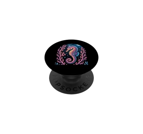 Psychedelic Bioluminescent Seahorse Aquatic Life PopSockets Adhesive PopGrip