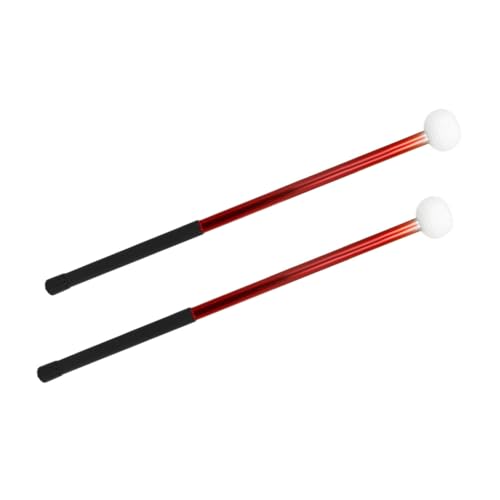 Baquetas Kisangel con cabeza de fieltro y cuerpo de aleación ligera para batería, práctica y desfile, color rojo miniatura 5
