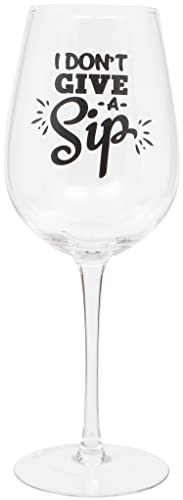 Maturi I Don't Give a Sip' Humorous Wine Glass, 420ml, Transparent
