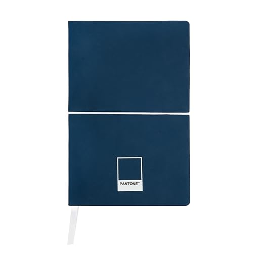 PANTONE Urban - Libreta Bloc de Notas 13x20 192 Páginas Rayas, Tapa Blanda Soft Touch y Banda Elástica, Cuaderno Rayado con Cinta Marca y Bolsillo Interior, Notebook para Material Escolar y Papelería