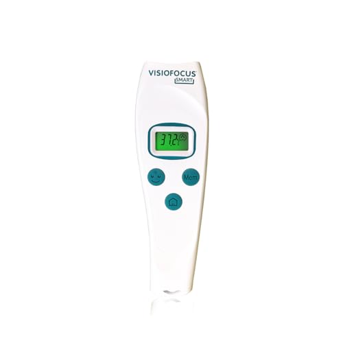 TECNIMED - VisioFocus SMART 06470 - Termómetro médico infrarrojo para la medición a distancia de la temperatura corporal - Proyecta la temperatura en la frente - Para niños y adultos -Made in Italy