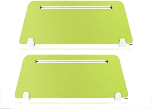 FCfpxwtz Desk Divider Felt Screen, Acoustic Desk Divider Panels 2 Pack Multicolor Noise Reduction Slotted Design 60-120x30cm(Grün,60X30cm)