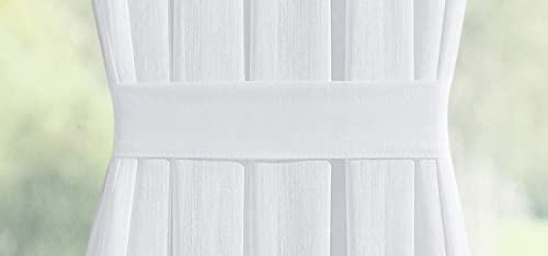 Warm Home Designs Sheer White French Door Curtains Set Of 2. Each Curtain For Door Window Set Comes With 2 Tie-Backs. 30 X 72 Inch Sidelight Window Treatments Or Glass Door Curtains. Kfr White 30X72 #TOP1