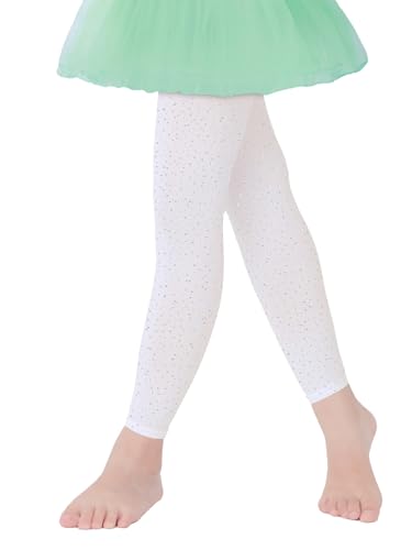 Footless Tights for Girls, Sparkle Rhinestone Stockings Ultra-Soft Kids Microfiber Tights2