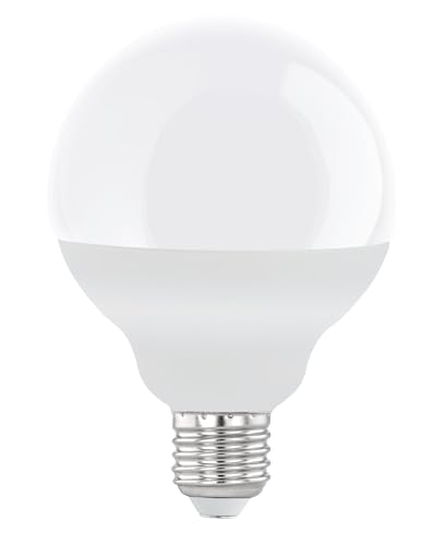 Eglo Ampoule LED E27, ampoule globe, lampe à 11,8 watts (équivalent ampoule à incandescence 75 watts), 1055 lumens, blanc chaud, 3000 Kelvin, G95, Ø 9,5 cm