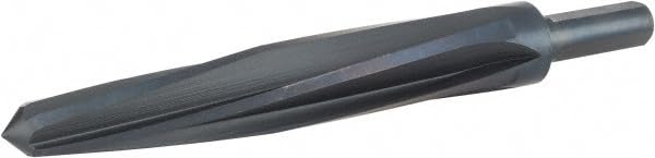 Hertel Bridge Reamer, Right Hand Cut, High Speed Steel, 15/16" Diameter, 1/2" Shank Diameter, 5" Flute Length, 6-7/8" OAL, Spiral Flute, Left Hand Spiral