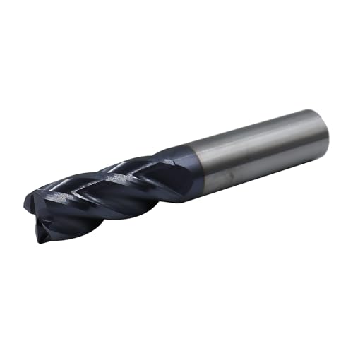 Image of 1 /2in Solid Carbide Corner Radius End Mill,30 Degree Helix-0.030in Corner Radius, 4 Flutes,AlTiN Coated Bits Tool for Medium Hardness Steel, Brass, Iron