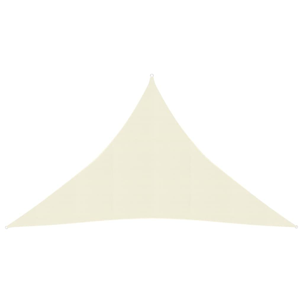 Tenda parasole, triangolare, protezione solare, resistente alla muffa e ai raggi UV, permeabile al vento e all'acqua, per esterni, con corde e kit di fissaggio, 160 g/m², crema, 3,5 x 3,5 x