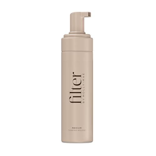 Filter by Molly-Mae Tanning Mousse | Medium Shade | Fast Drying Self Tan Mousse, for a Sunkissed, Golden Glow | Streak Free Fake Tan | Moisturising Foam | Fast Developing | 200ml