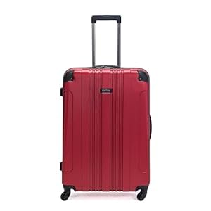 Image of Kenneth Cole REACTION Out of Bounds Lightweight Hardshell 4-Wheel Spinner Luggage, Scarlet Red, 28-Inch Checked