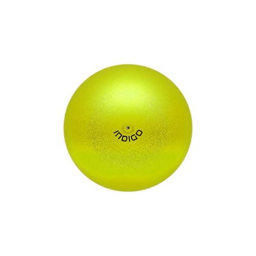 DRUNA Rhythmische Sportgymnastik Ball – Metallisch + Glitter aus PVC, 17 cm, 300 g, Trainingsgerät, Gymnastikball (Zitrone)