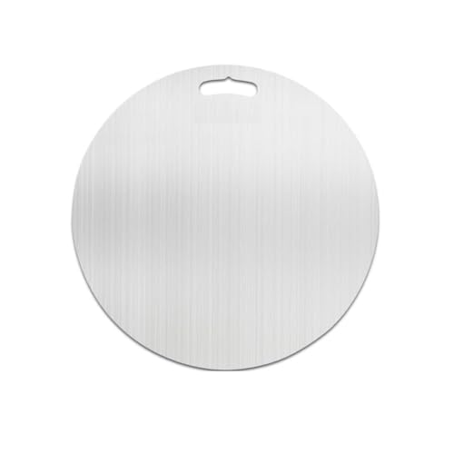 Image of Premium Round Stainless Steel Chopping Board | Durable, Unbreakable & Easy-to-Clean Cutting Board for Vegetables, Meat, Fish, Fruits | Heavy Duty Kitchen Essential