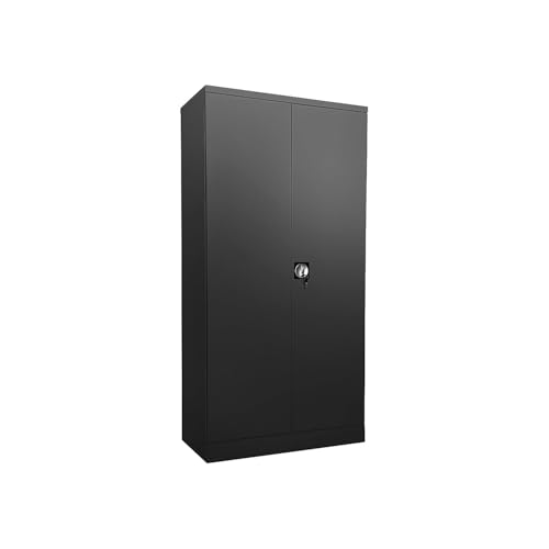 EUROKRAFT | Armoire métallique Nilas | avec 4 tablettes | h x l x p 1950 x 915 x 421 mm | Noir Profond