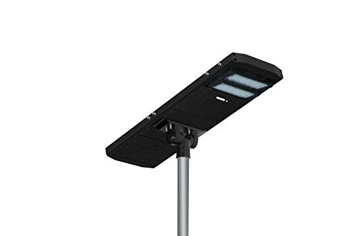 Solar LED Dusk to Dawn Light with Motion Detection and Remote Control - 80 Watt 12,000 Lumens - Only Programmable Commercial Grade Solar LED on Amazon - Includes Remote