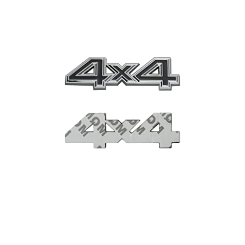 Image of 2 Pcs 3D 4X4 Emblem Badge car NameplateSide Fender Rear Trunk Compatible with 1500 2500 3500 Off-Road Vehicle /SUV /Pickup (Black Silver)