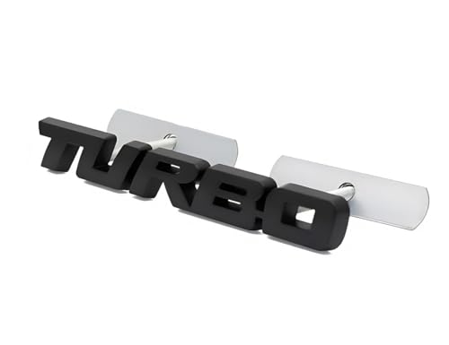 Image of 1X Metal Turbo Grille Front Emblem 3D Badge Sticker Replacement for Universal Cars (Matte Black)