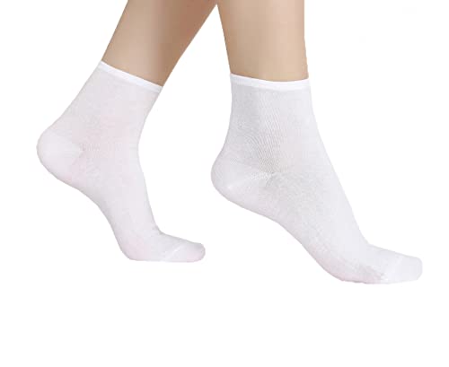 Image of EABERN Womens Thin Cotton Socks,Soft Breathable Casual Above Ankle Crew Socks 6 /9 /12 Pairs