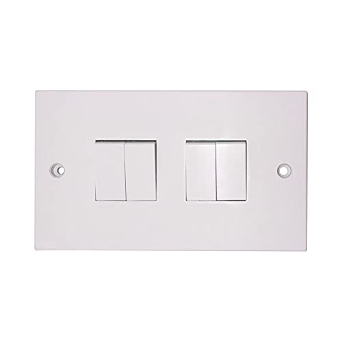 Opus 4 gang 2 way Light Switch White