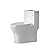 WOODBRIDGEE Modern Elongated One piece Toilet Dual flush 1.0/1.6 GPF,with Soft Closing Seat,1000 Gram MaP Flushing Score Toilet with Matte Black Button,White,B0750-F-MB