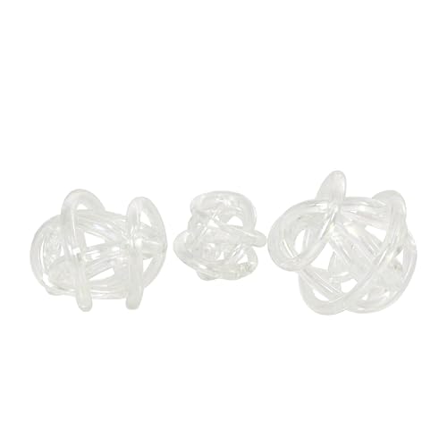 Juego de 3 esculturas decorativas de cristal transparente miniatura 3