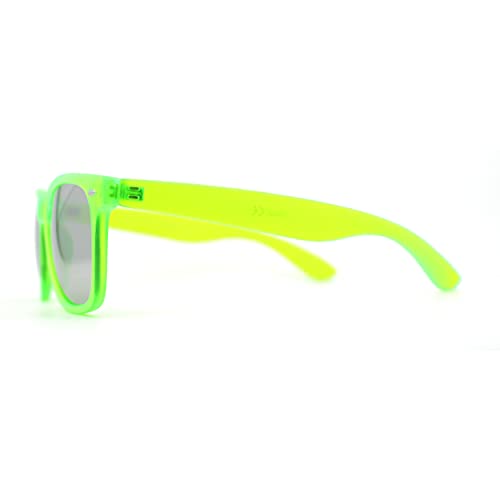Matte Frost Neon Iconic Hipster Horn Rim Silver Mirror Sunglasses3
