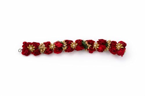 Image of MAJIK Combo of 4Pcs Gajra for Women and Girls Artificial Flower Gajra Beads Hair Gajra for Juda Hair Accessories for Women (1)